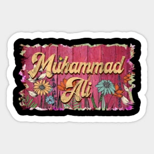 Classic Ali Personalized Flowers Proud Name Sticker